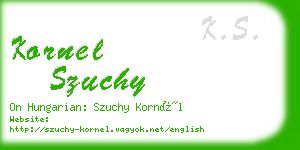 kornel szuchy business card